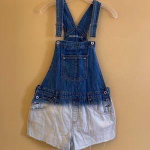 American Rag Ciel Romper Denim Cut Distressed Shorts Overall Size 11.